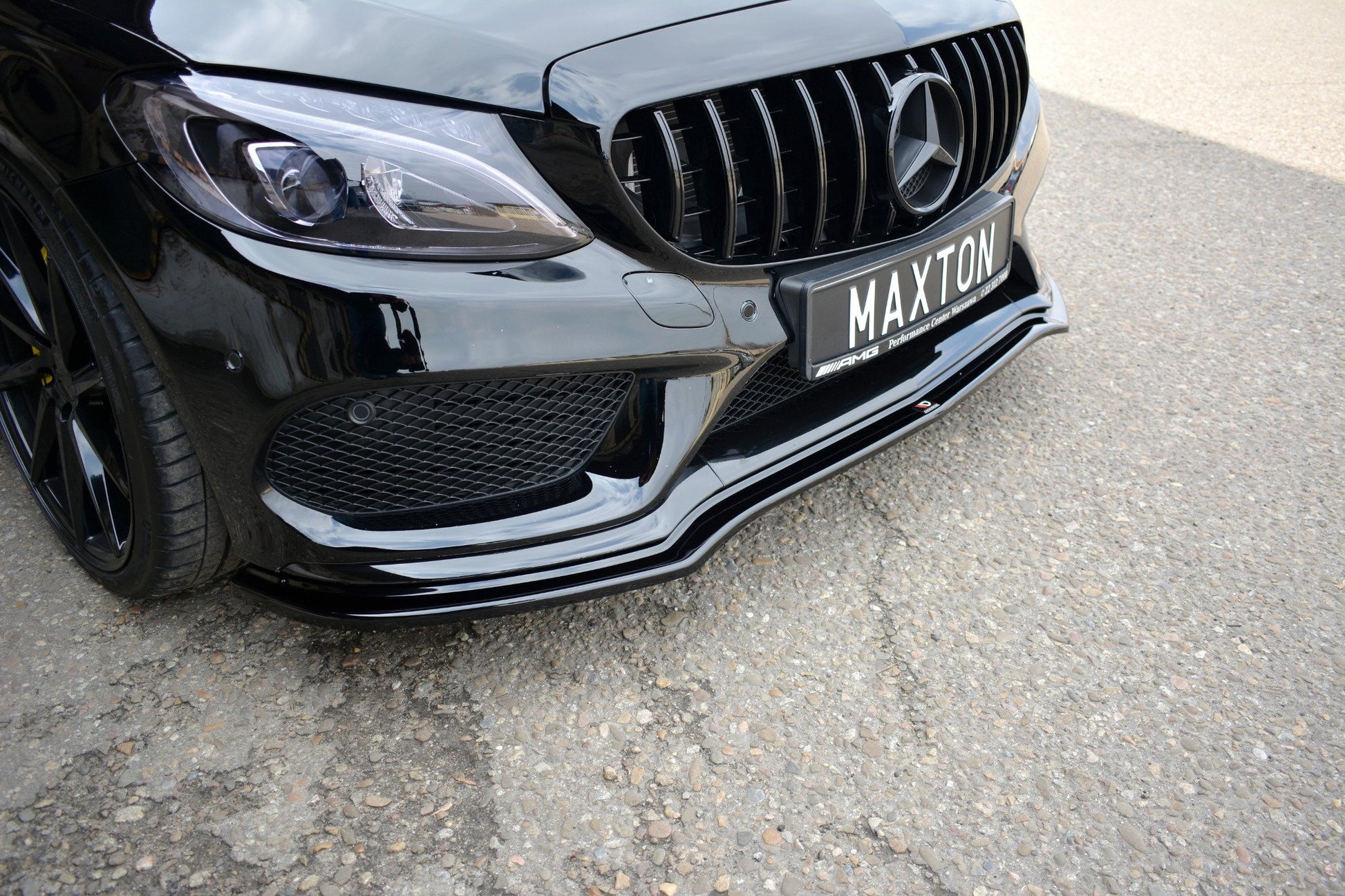 Front Ansatz V.1 für MERCEDES- BENZ C43 AMG W205 schwarz matt