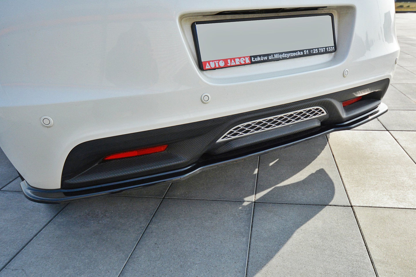 Mittlerer Diffusor Heck Ansatz für HONDA CR-Z schwarz Hochglanz