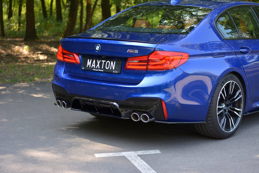 Heck Ansatz Flaps Diffusor für BMW M5 F90 Carbon Look