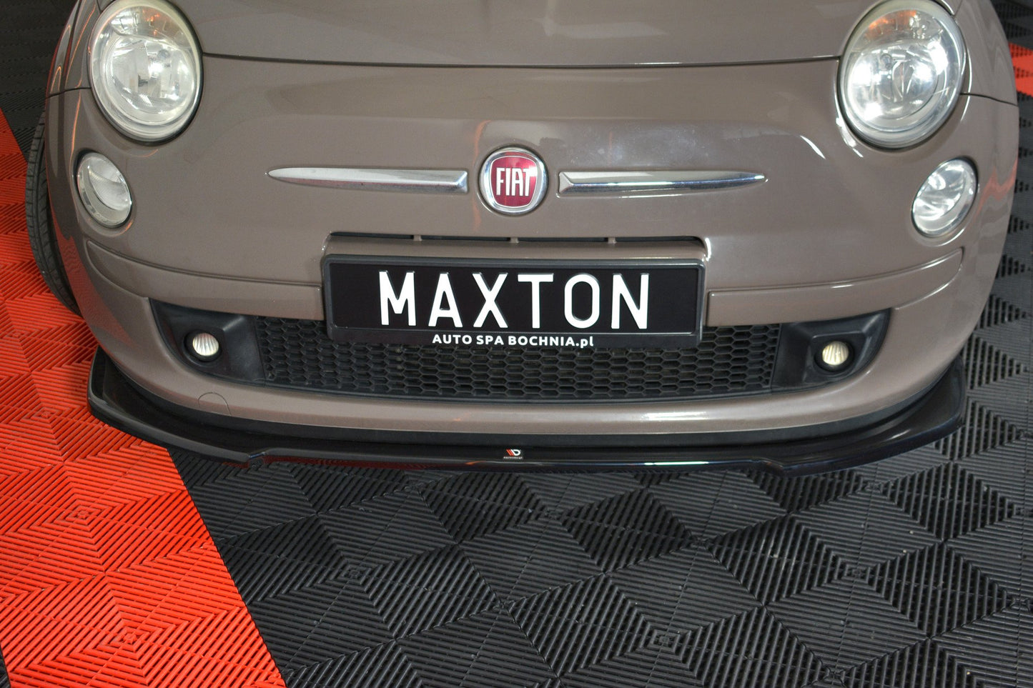 Front Ansatz V.2 für FIAT 500 HATCHBACK vor Facelift schwarz matt