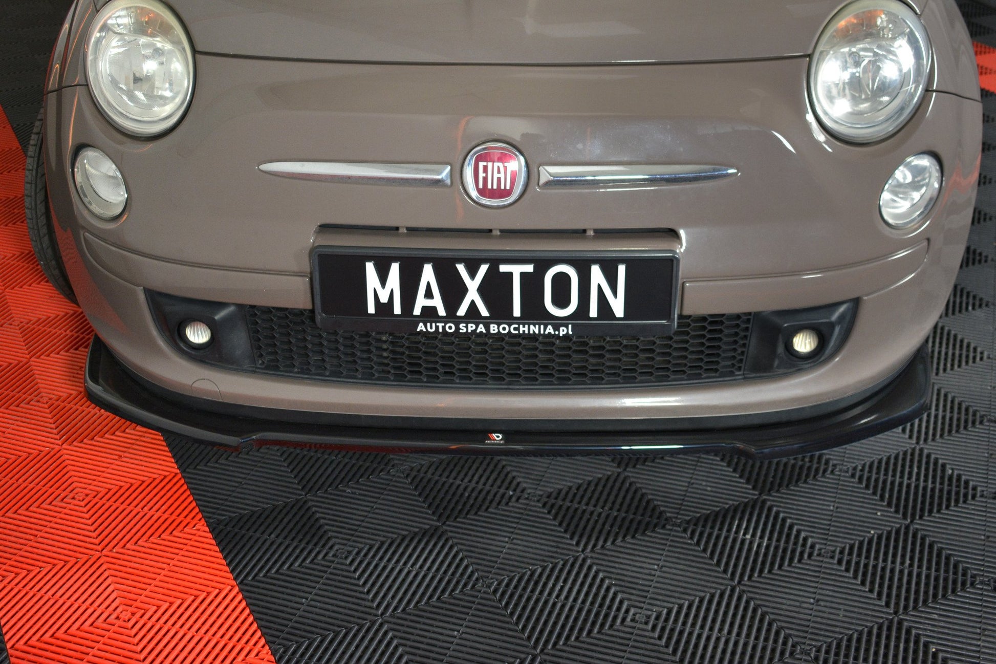 Front Ansatz V.2 für FIAT 500 HATCHBACK vor Facelift schwarz matt