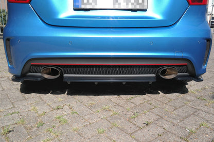 Mittlerer Diffusor Heck Ansatz für im DTM LOOK Mercedes W176 AMG-LINE vor Facelift schwarz Hochglanz