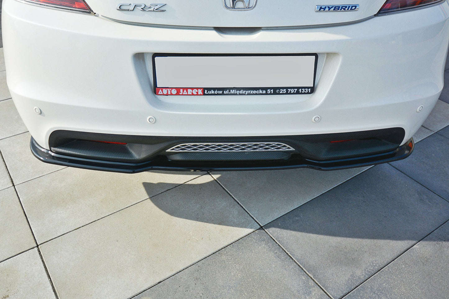Mittlerer Diffusor Heck Ansatz für HONDA CR-Z schwarz Hochglanz