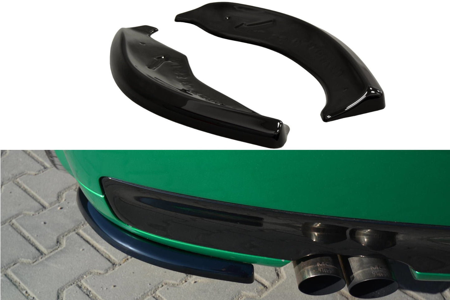 Heck Ansatz Flaps Diffusor für AUDI S3 8L schwarz Hochglanz