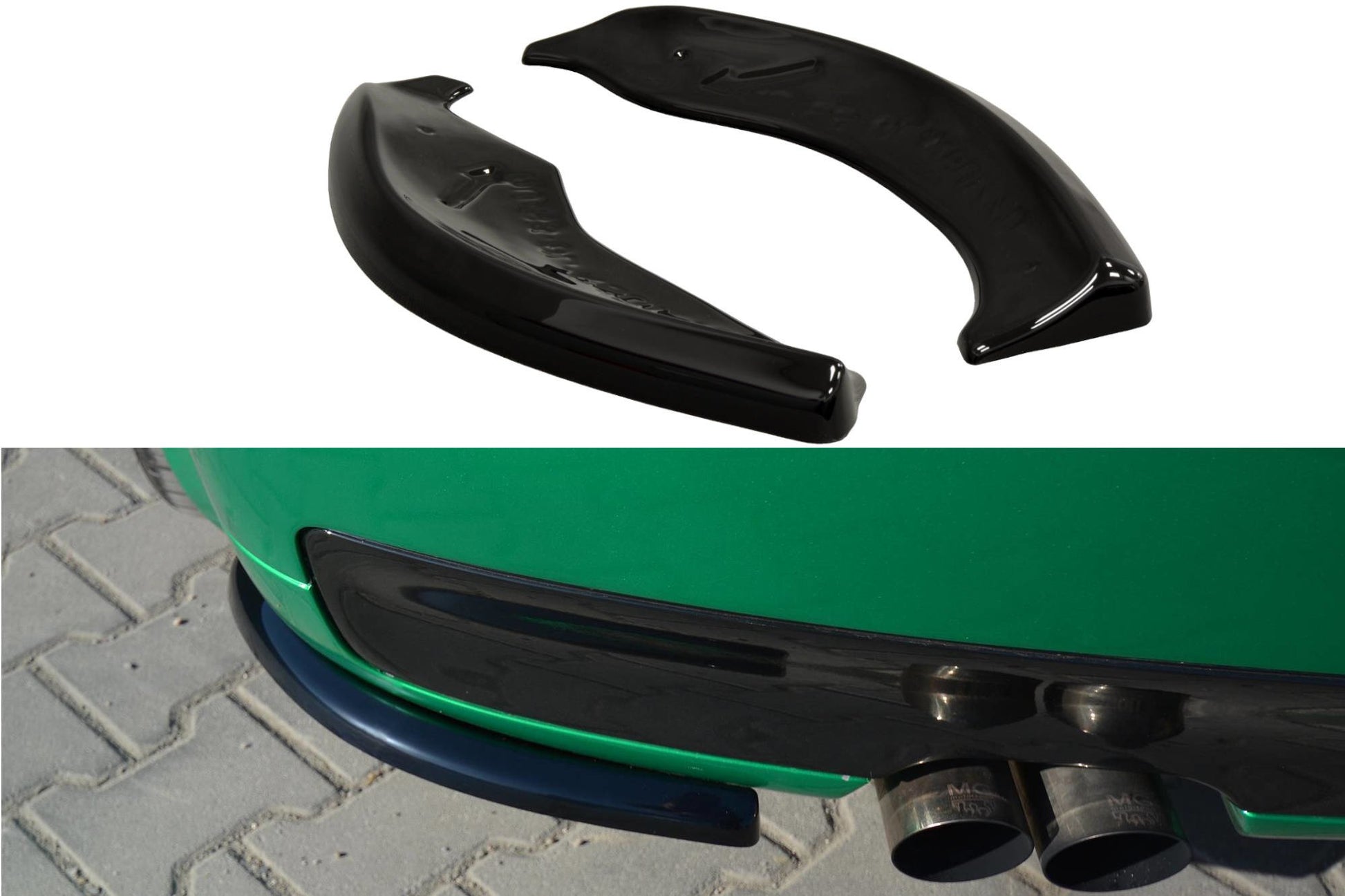 Heck Ansatz Flaps Diffusor für AUDI S3 8L schwarz Hochglanz