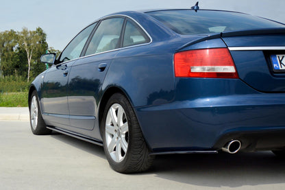 Seitenschweller Ansatz für AUDI A6 C6 S-LINE (vor Facelift/FACELIFT) schwarz Hochglanz