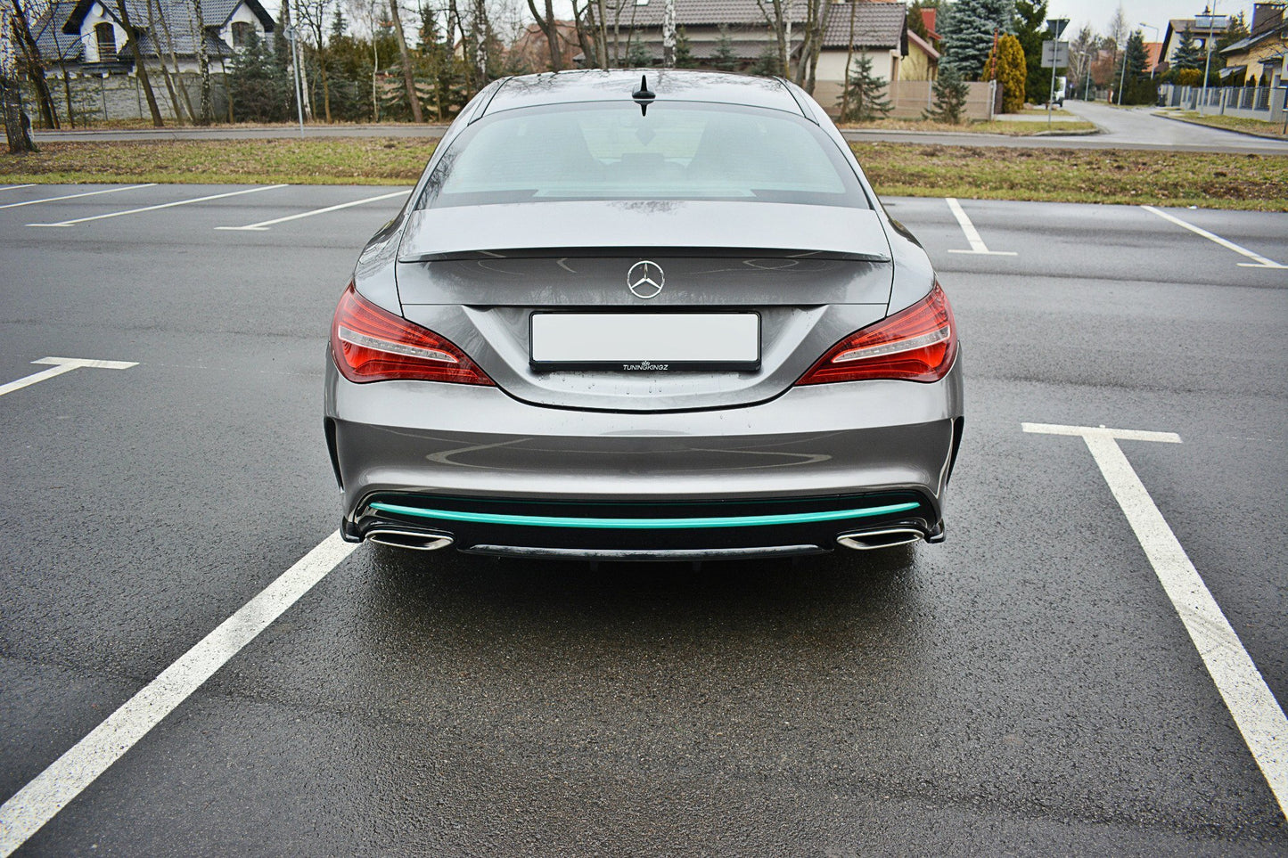 Heck Ansatz Flaps Diffusor für Mercedes CLA C117 AMG-LINE FACELIFT schwarz matt