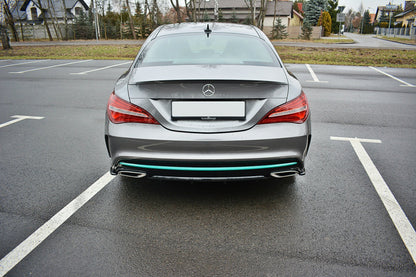 Heck Ansatz Flaps Diffusor für Mercedes CLA C117 AMG-LINE FACELIFT schwarz matt