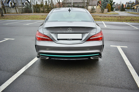 Heck Ansatz Flaps Diffusor für Mercedes CLA C117 AMG-LINE FACELIFT schwarz Hochglanz