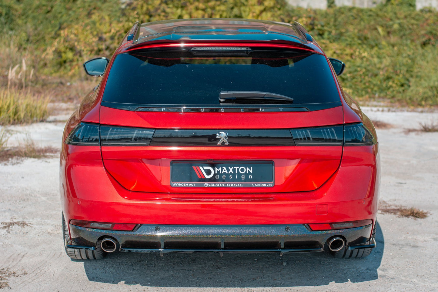 Heck Ansatz Flaps Diffusor für Peugeot 508 SW Mk2 schwarz matt