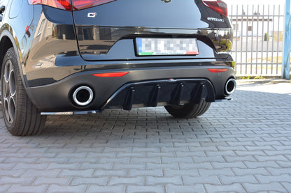 Diffusor Heck Ansatz für ALFA ROMEO STELVIO schwarz matt