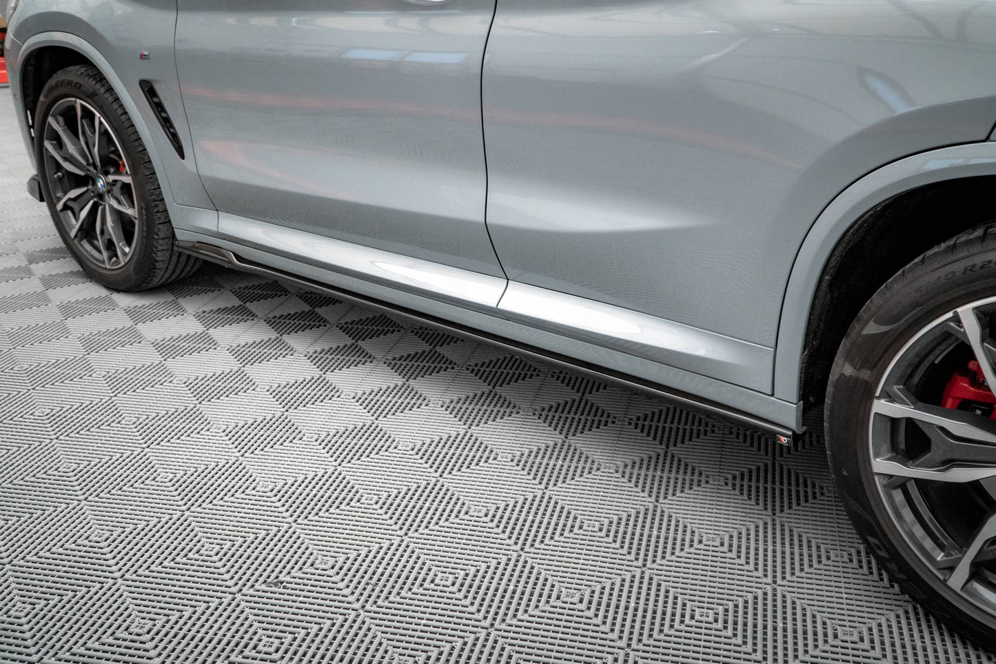 Seitenschweller Ansatz für BMW X4 M-Paket G02 Facelift schwarz matt