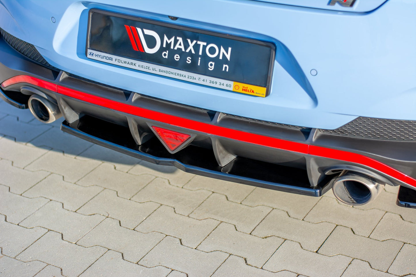 Mittlerer Diffusor Heck Ansatz für Hyundai I30 N Mk3 Fastback  schwarz matt