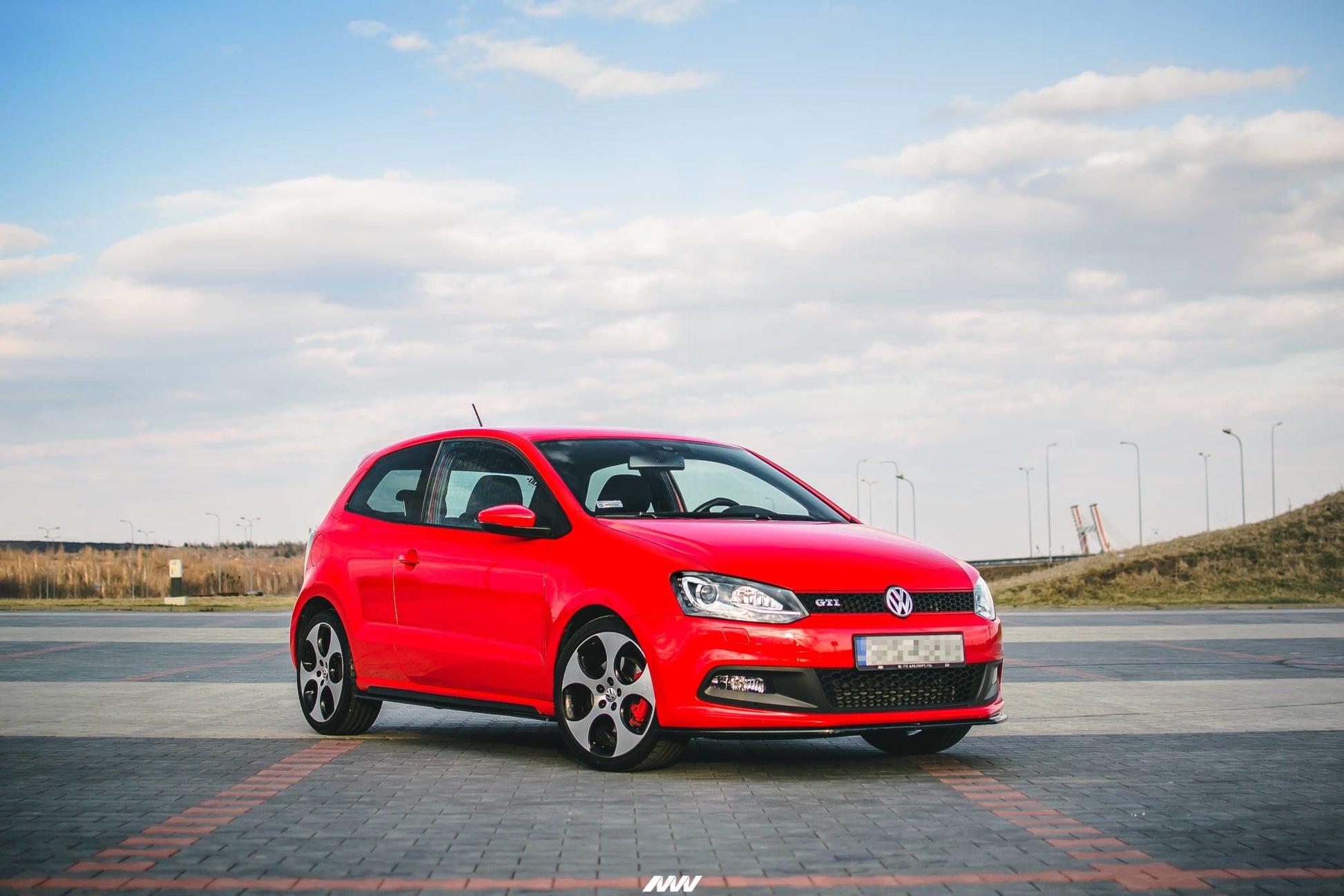 Front Ansatz V.2 für VOLKSWAGEN POLO MK5 GTI 6R vor Facelift schwarz matt