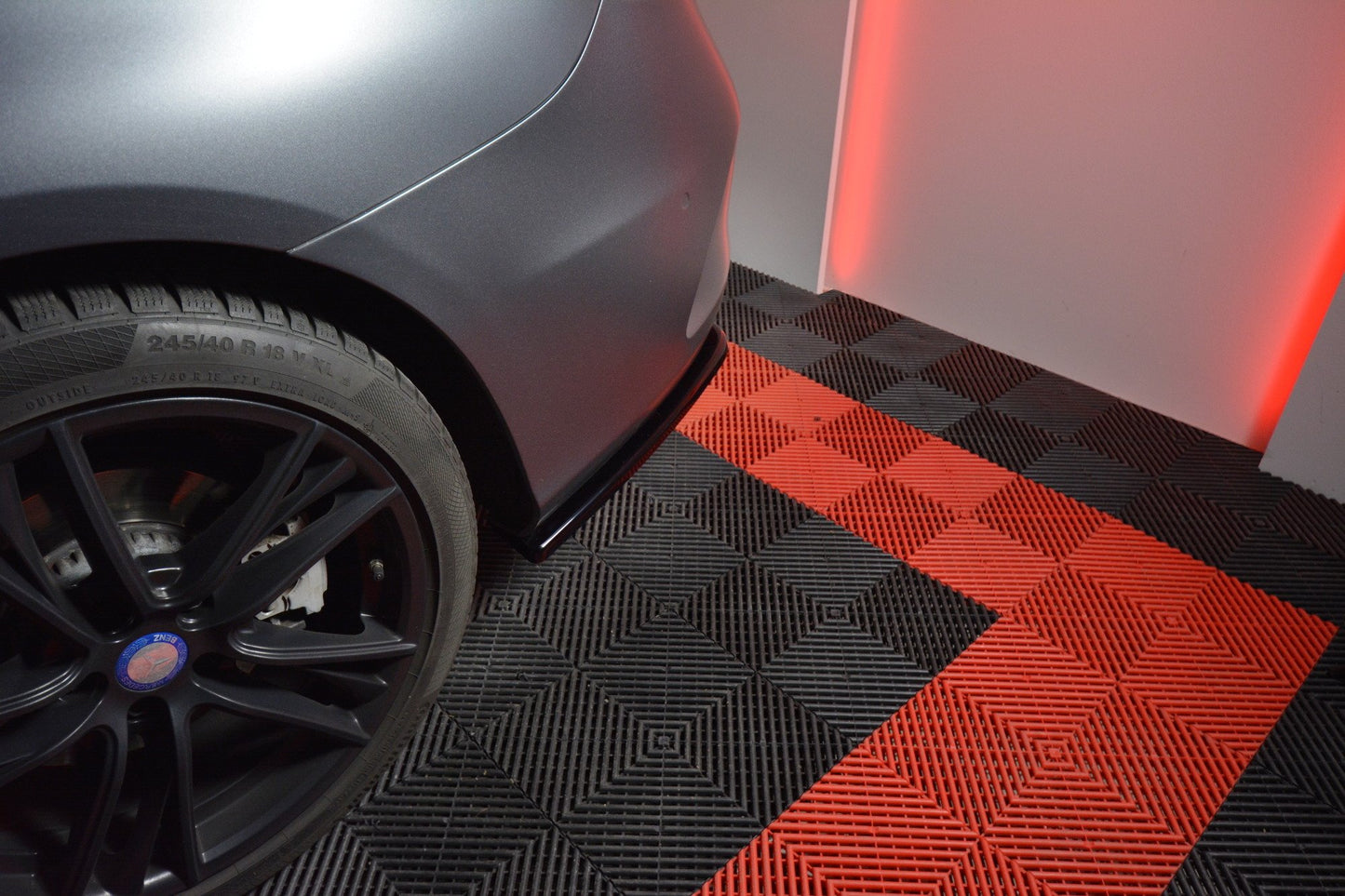 Heck Ansatz Flaps Diffusor für MERCEDES- BENZ C-KLASSE W205 COUPE AMG-LINE schwarz matt