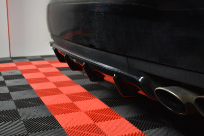 Diffusor Heck Ansatz für MASERATI QUATTROPORTE MK.6 vor Facelift schwarz Hochglanz