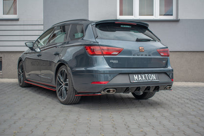Diffusor Heck Ansatz V.1 für Seat Leon Cupra Mk3 FL Sportstourer schwarz Hochglanz