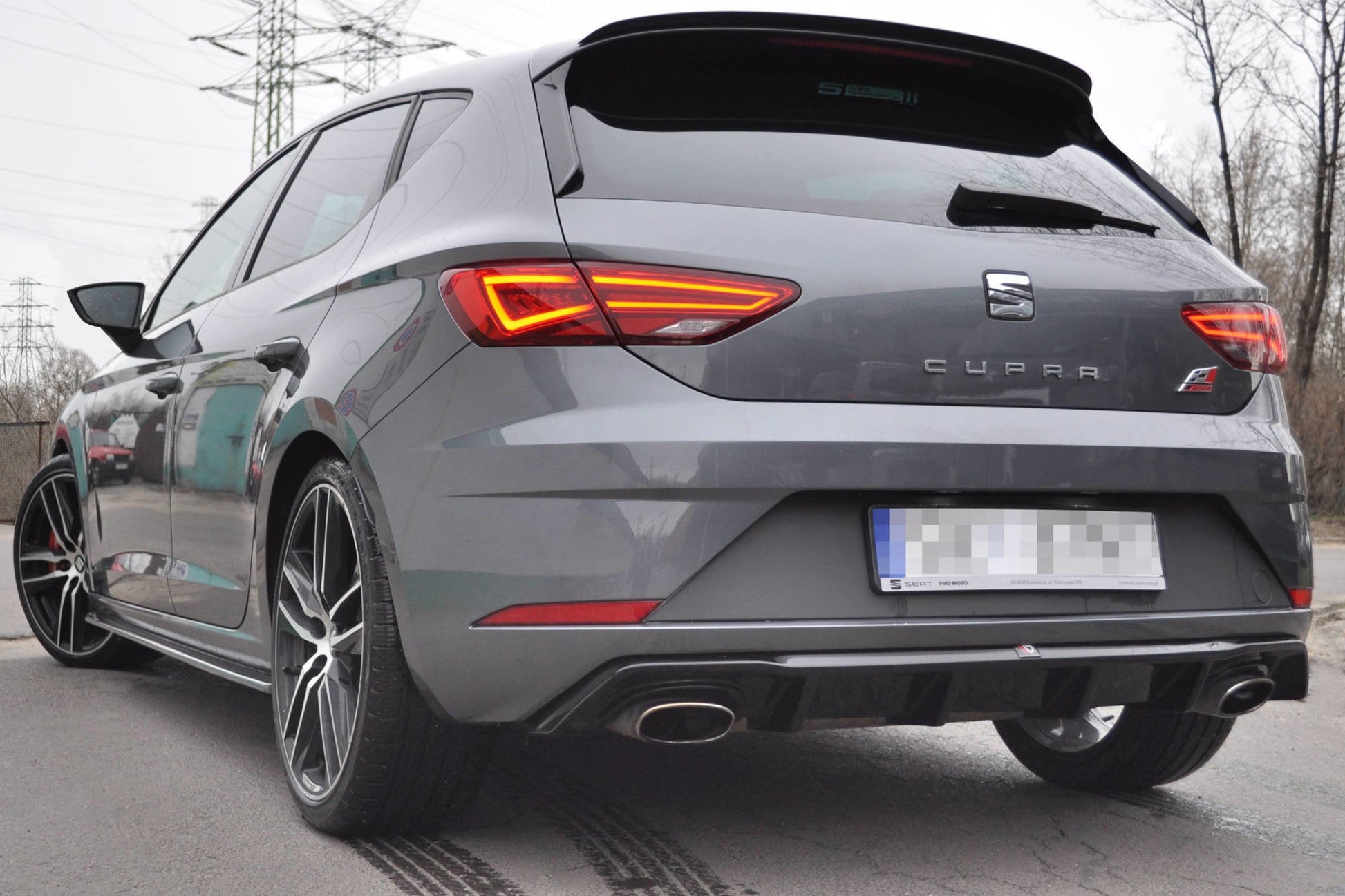 Diffusor Heck Ansatz V.1 für Seat Leon Cupra Mk3 FL Hatchback schwarz matt