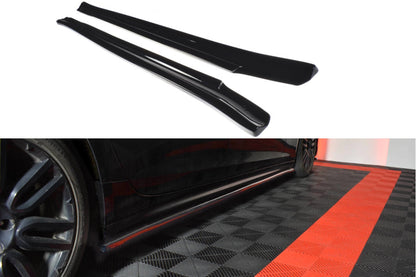 Seitenschweller Ansatz für MASERATI QUATTROPORTE MK.6 vor Facelift Carbon Look