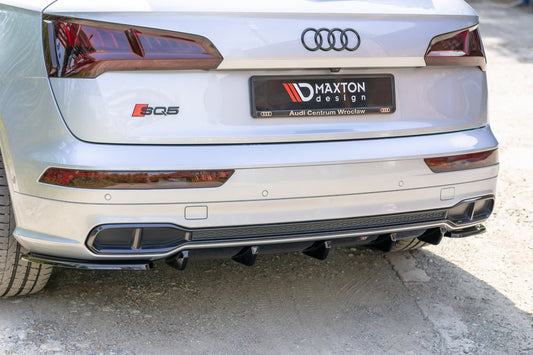 Heck Ansatz Flaps Diffusor für Audi SQ5/Q5 S-line MkII schwarz Hochglanz
