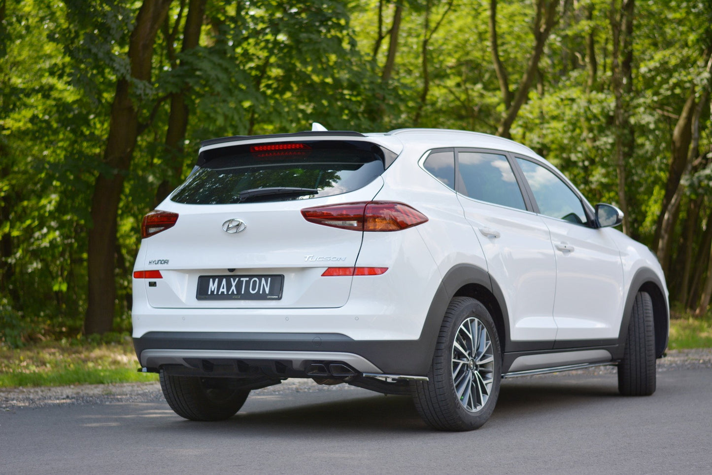 Heck Ansatz Flaps Diffusor für Hyundai Tucson Mk3 Facelift Carbon Look