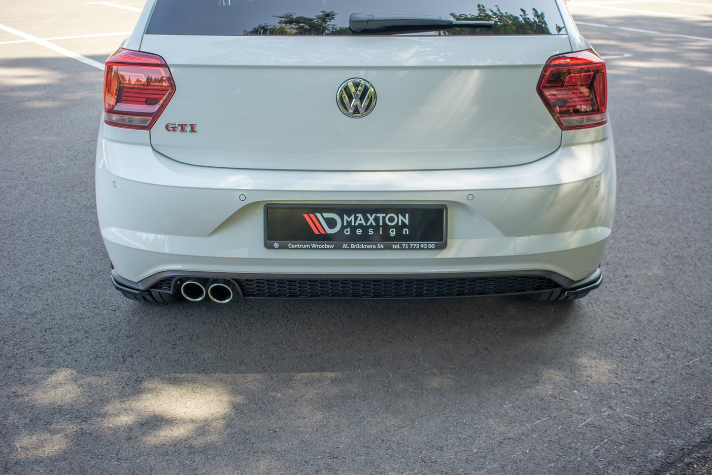 Heck Ansatz Flaps Diffusor für VW POLO MK6 GTI Carbon Look