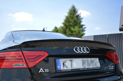 Spoiler CAP für AUDI A5 SPORTBACK S-LINE MK1 FACELIFT 8T  schwarz Hochglanz