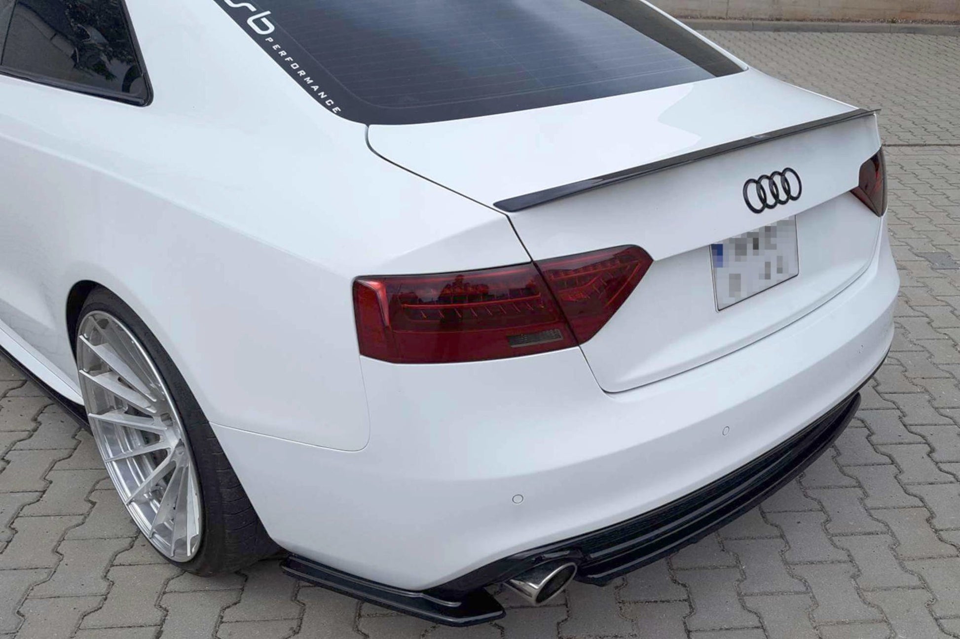 Heck Ansatz Flaps Diffusor für Audi A5 S-Line 8T FL Coupe schwarz matt