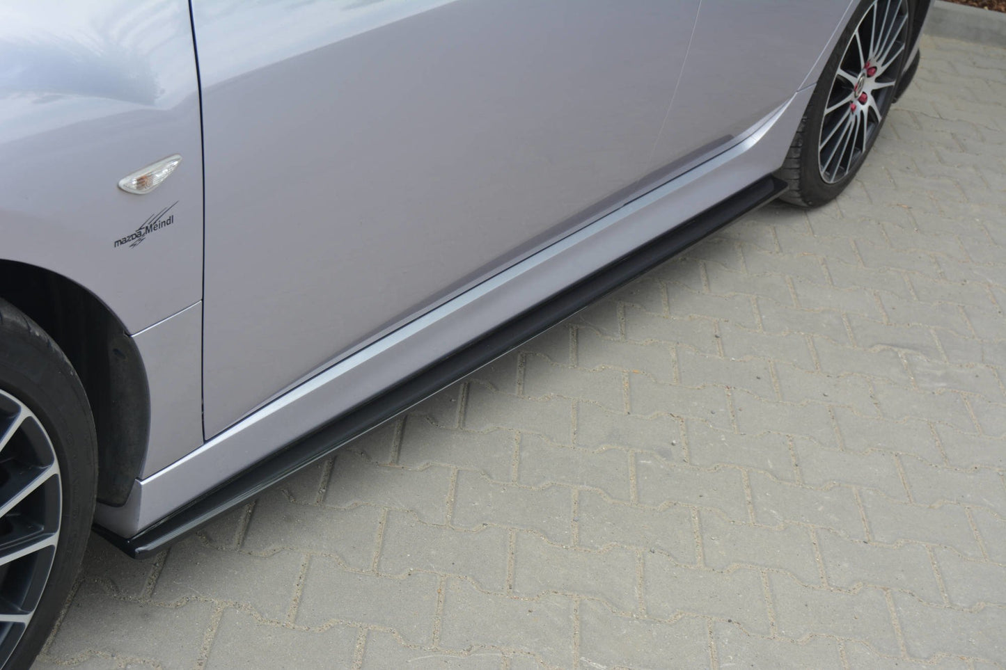 Seitenschweller Ansatz für MAZDA 6 MK2 SPORT HATCH (GH-SERIES) vor Facelift schwarz matt