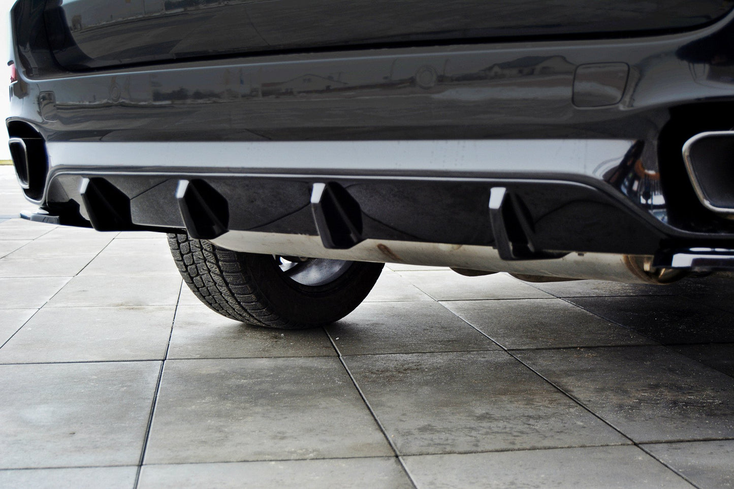 Diffusor Heck Ansatz für BMW X5 F15 M Paket schwarz matt