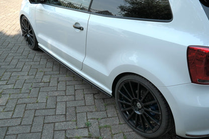 Seitenschweller Ansatz für VOLKSWAGEN POLO MK5 R WRC schwarz matt