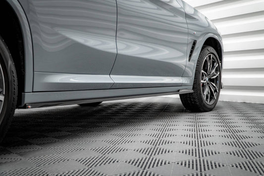 Seitenschweller Ansatz für BMW X4 M-Paket G02 Facelift schwarz matt