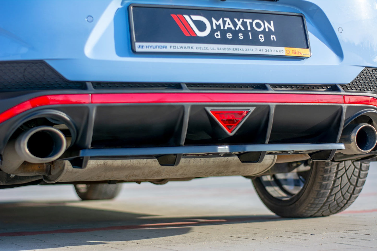 Mittlerer Diffusor Heck Ansatz DTM Look für Hyundai I30 N Mk3 Fastback  Carbon Look