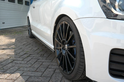 Seitenschweller Ansatz für VOLKSWAGEN POLO MK5 R WRC schwarz Hochglanz