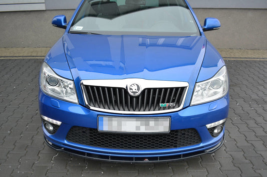 Front Ansatz für V1 SKODA OCTAVIA MK2 (RS VERSION) FACELIFT FaceliftING schwarz matt