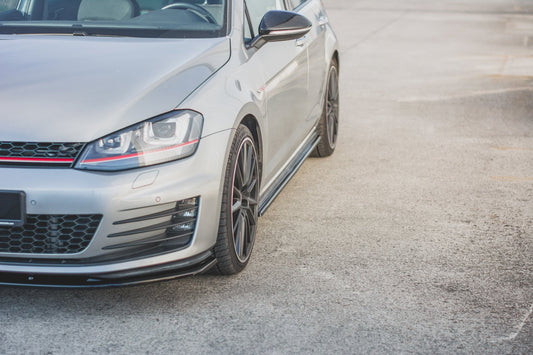 Seitenschweller Ansatz für V.2 für VW Golf 7 GTI (verengen) schwarz matt