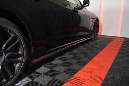Seitenschweller Ansatz für MASERATI QUATTROPORTE MK.6 vor Facelift schwarz Hochglanz