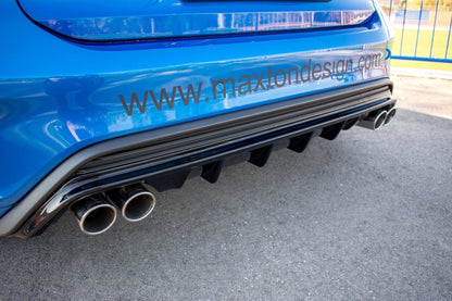 Diffusor Heck Ansatz für Ford Focus Mk4 St-line schwarz Hochglanz