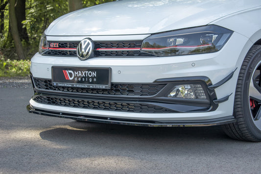 Front Ansatz V.1 für VW POLO MK6 GTI schwarz Hochglanz