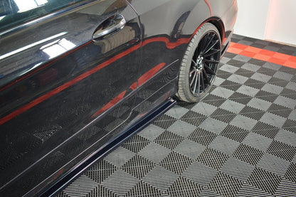 Seitenschweller Ansatz für Mercedes-Benz E-Klasse W207 Coupe AMG-Line schwarz matt
