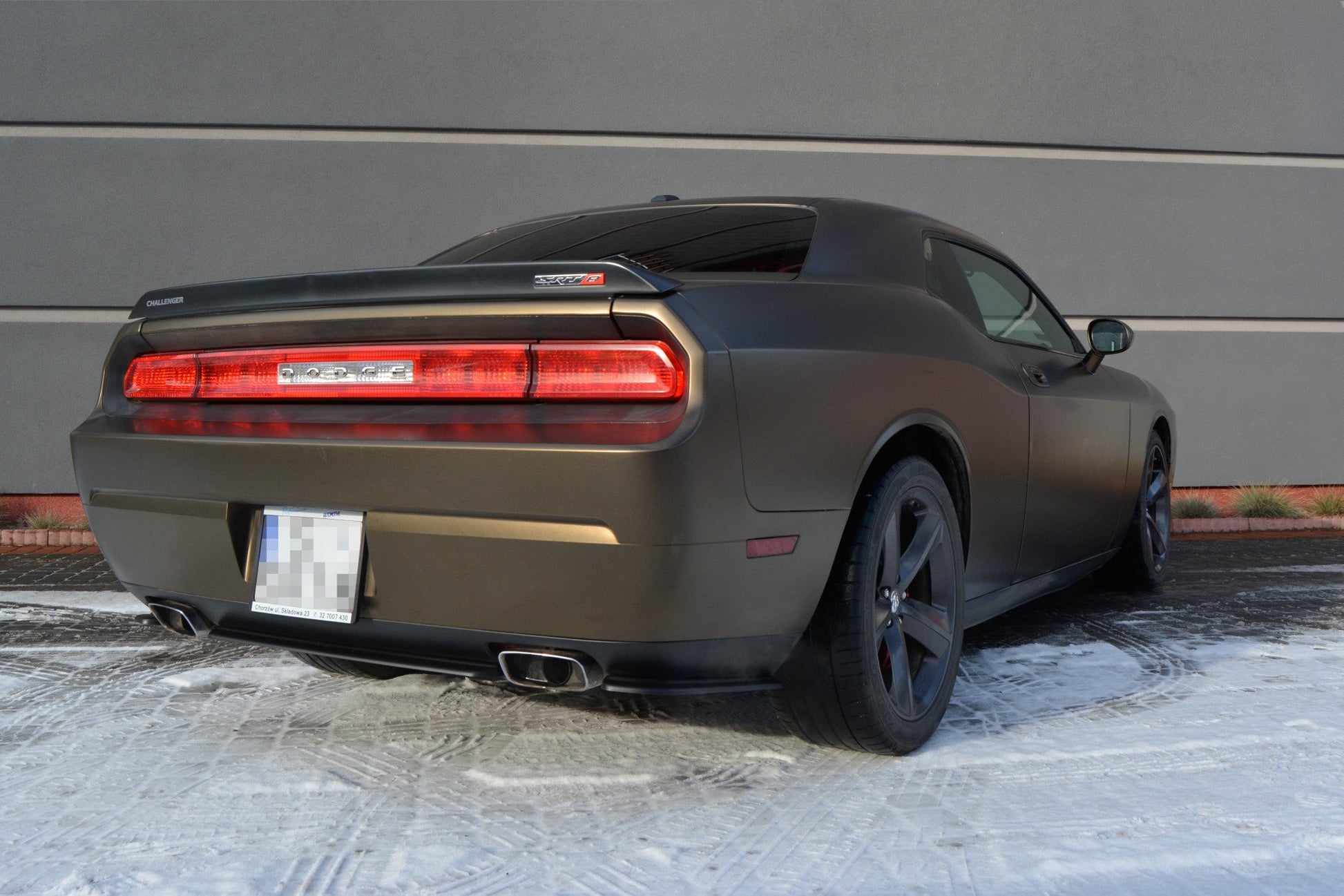 Heck Ansatz Flaps Diffusor für DODGE CHALLENGER MK3. PHASE-I SRT8 COUPE  schwarz matt
