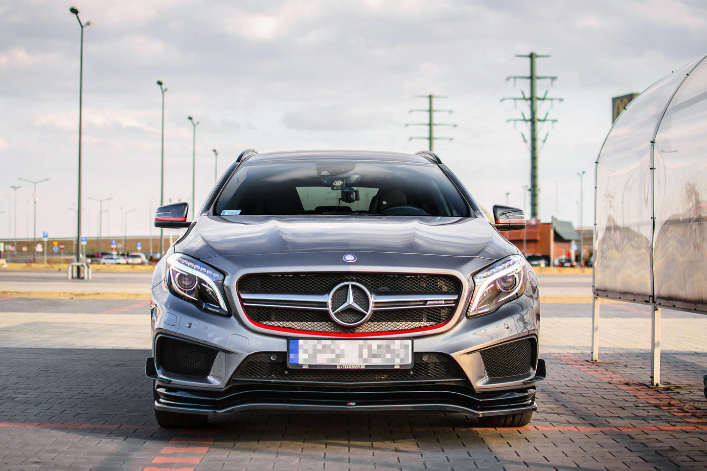 Front Ansatz für Mercedes GLA 45 AMG SUV (X156) vor Facelift Carbon Look