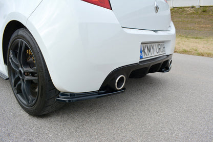 Heck Ansatz Flaps Diffusor für RENAULT CLIO MK3 RS FACELIFT Carbon Look