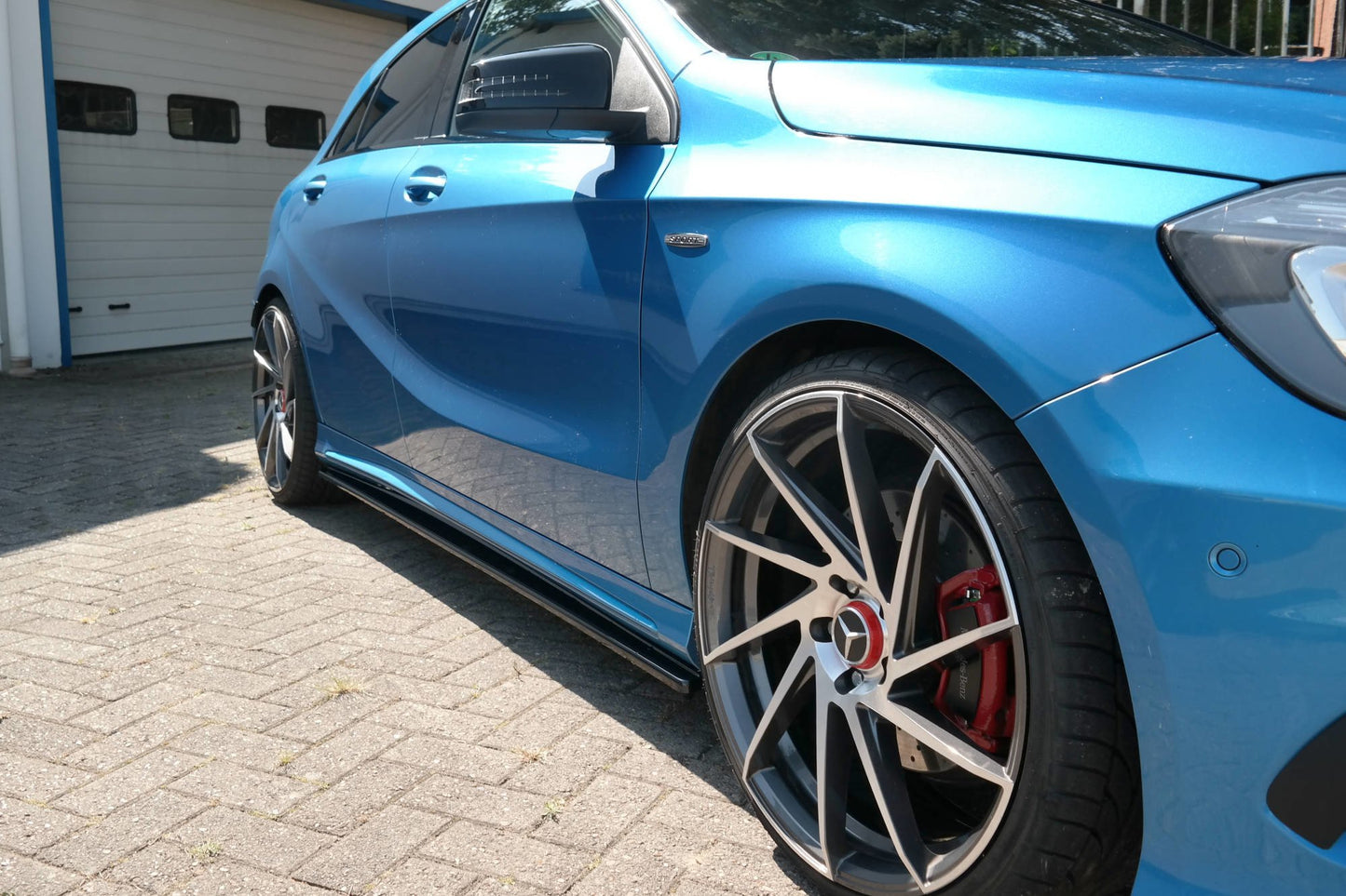 Seitenschweller Ansatz für Mercedes W176 AMG-LINE vor Facelift Carbon Look