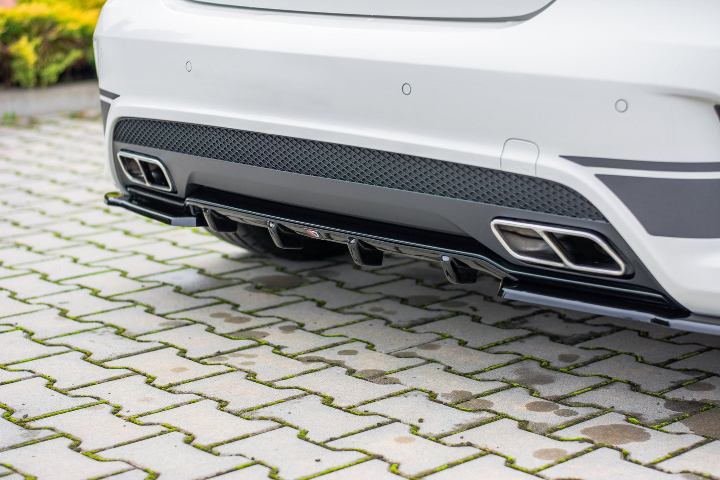 Diffusor Heck Ansatz für Mercedes A45 AMG W176 schwarz matt