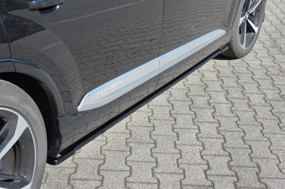 Seitenschweller Ansatz für Audi SQ7 / Q7 S-Line Mk.2 schwarz Hochglanz