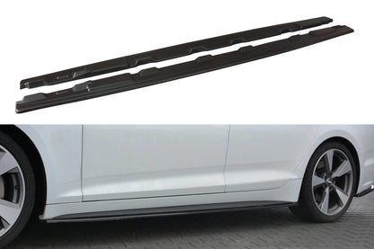 Seitenschweller Ansatz für Audi S5 / A5 S-Line F5 Sportback  schwarz matt