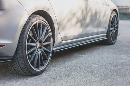 Seitenschweller Ansatz für V.2 für VW Golf 7 GTI (verengen) schwarz matt