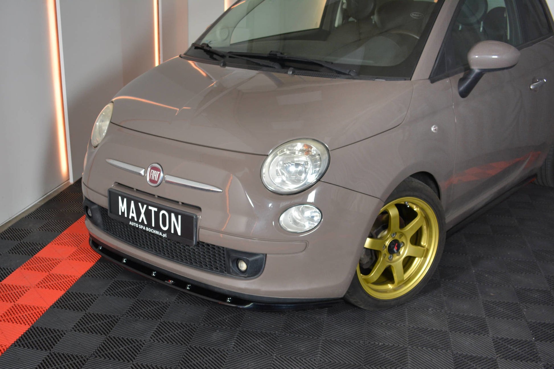 Front Ansatz V.1 für FIAT 500 HATCHBACK vor Facelift Carbon Look