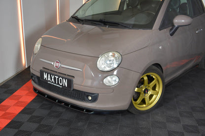 Front Ansatz V.1 für FIAT 500 HATCHBACK vor Facelift schwarz matt